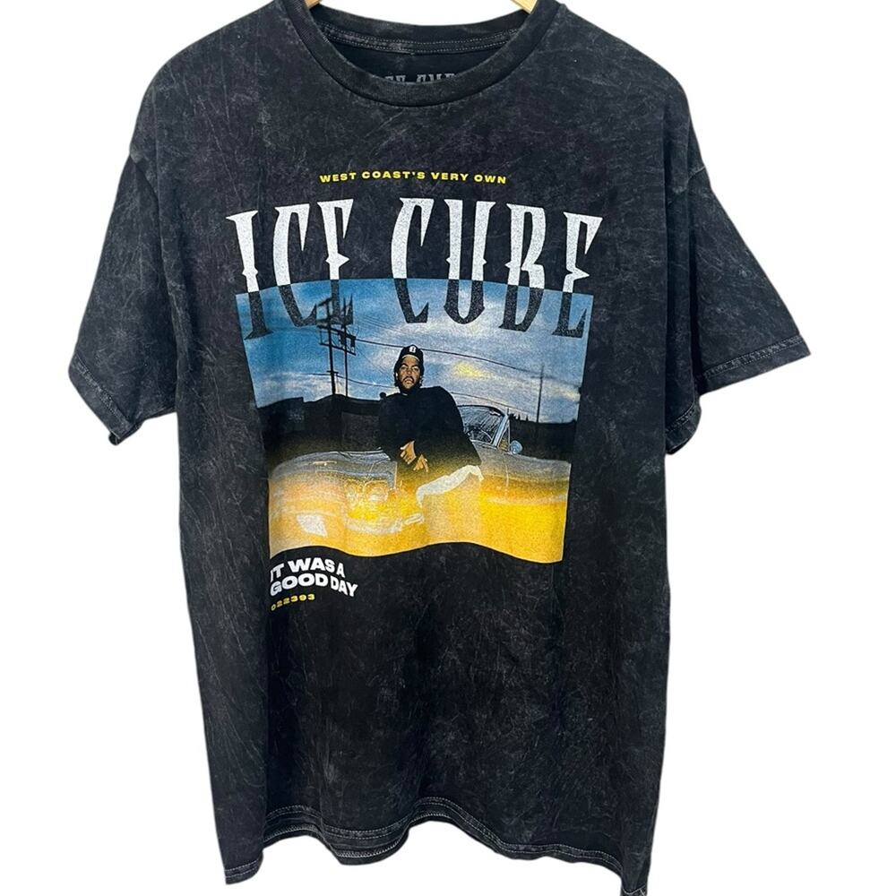 ICE CUBE CAR Black Distressed Crew Neck Short‎ Sleeve Licensed T-Shirt Size M